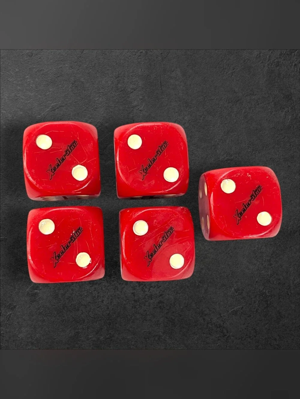 Xcelerator Red Dice Set 5 Piece Large D6 Counter 1.5 Inch Tabletop Casino Game